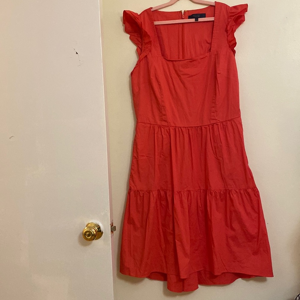 RACHEL by RACHEL ROY Bright Pink Subtle High-Low Ruffle Dress w/Ruffle Sleeves L